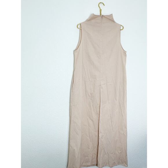 Marcella NYC Minna Sleeveless Tan Maxi Dress Size Large Lagenlook Quiet Luxury - Picture 9 of 10